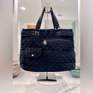 Vera Bradley - Vintage Black Quilted Shoulder Bag - VGUC